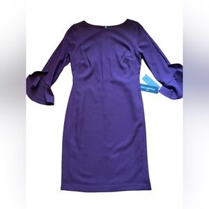 Karl Lagerfeld Tulip Sleeve Purple Dress